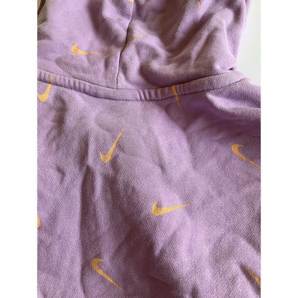Nike Girls Crop Hoodie Purple Orange Large Standard Fit - Picture 11 of 11
